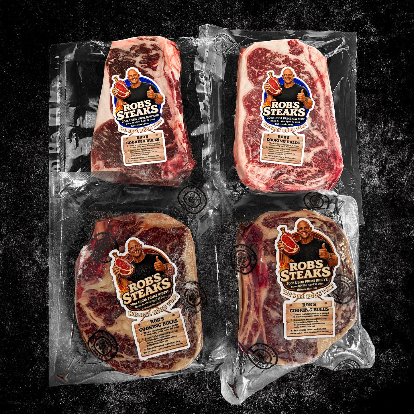 Ribeye & New York Steaks - Box of 4